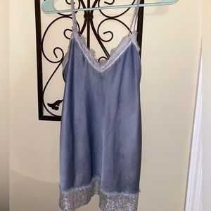 Light blue silk lace top